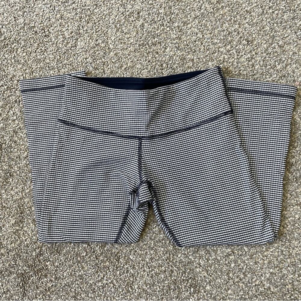 Lululemon Wunder Under Crop Leggings 4 Inkwell Gingham Activewear Athletic - Picture 2 of 5